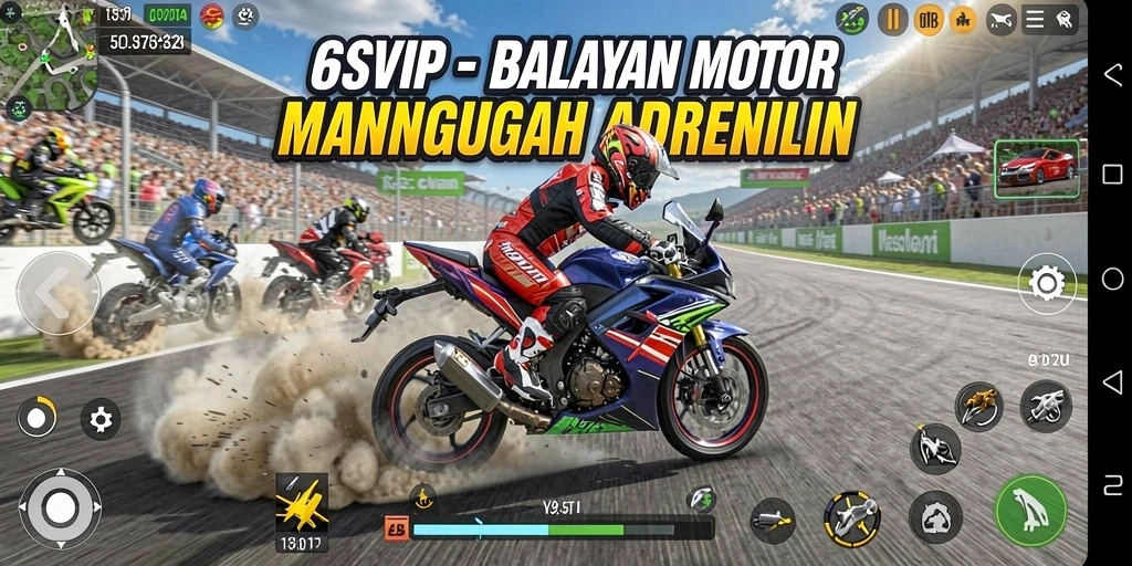 Gameplay seru balapan motor di 6SVIP.