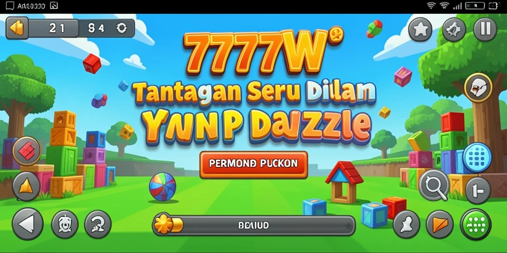 Tampilan gameplay yang menarik dari 7777W dengan desain puzzle yang menantang.