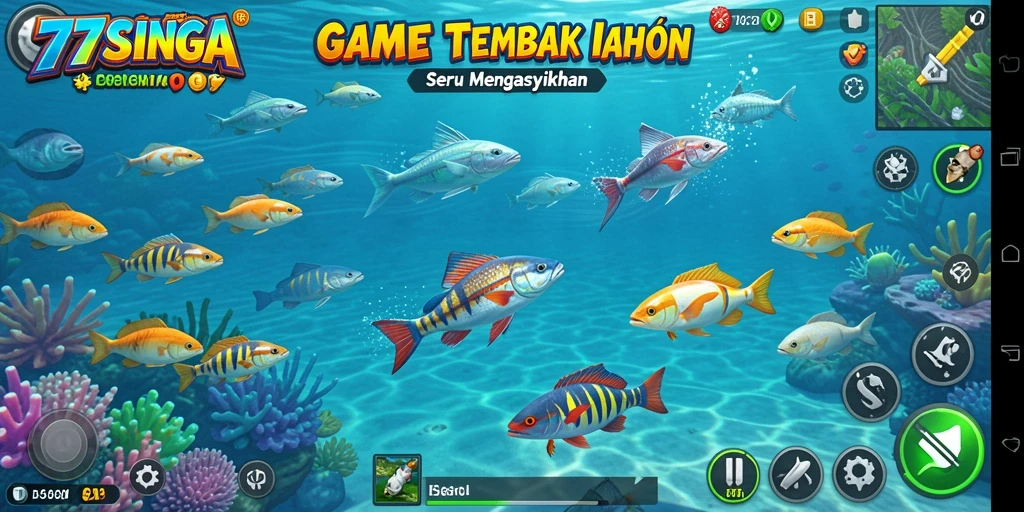 Screenshot gameplay Tembak Ikan yang mendebarkan di 77SINGA.