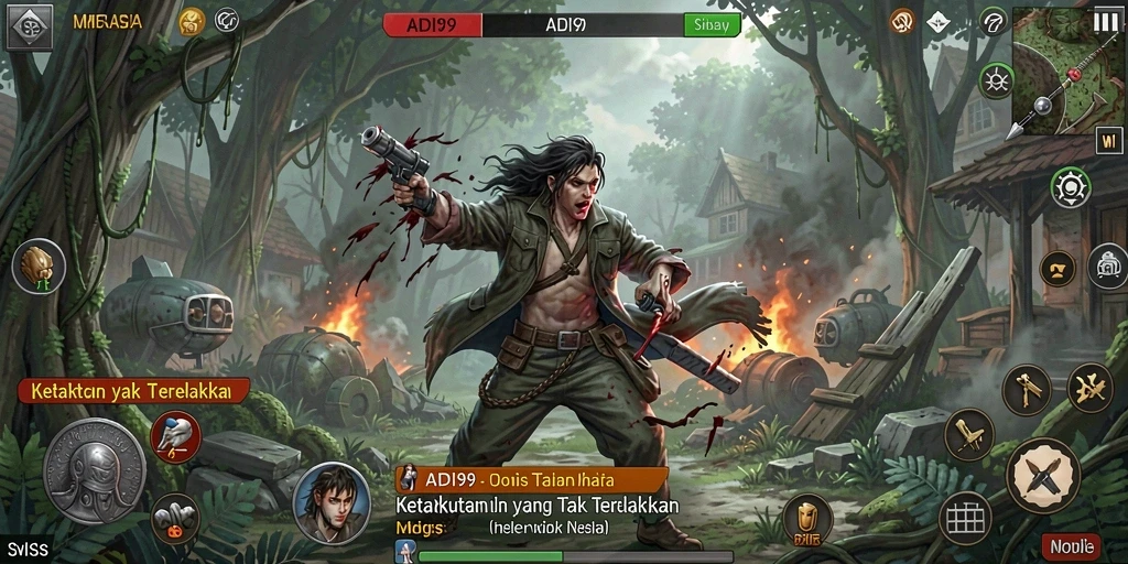 Screenshot gameplay menegangkan di ADI99 yang menampilkan momen menyeramkan.