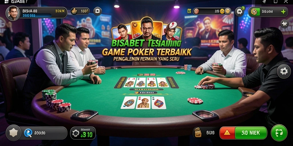 Screenshot permainan BISABET dengan tampilan grafik yang mengesankan dalam permainan Poker.
