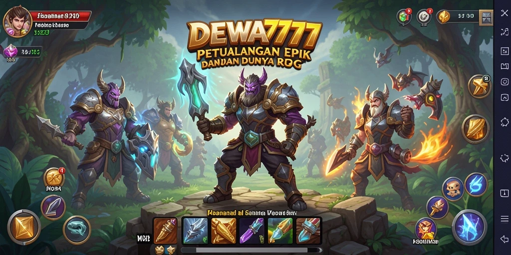Tampilan gameplay <strong>DEWA777</strong> dalam petualangan RPG yang mendebarkan.