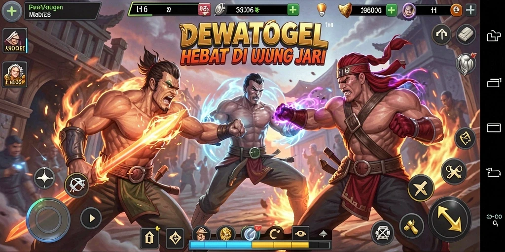 Screenshot gameplay DEWATOGEL menunjukkan aksi pertarungan yang intens.