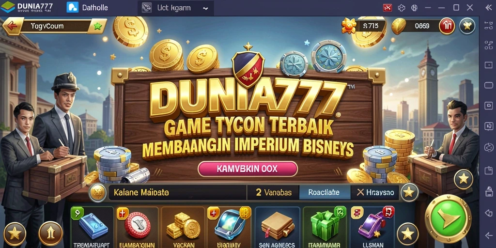 Tampilan gameplay menarik dari DUNIA777 yang menunjukkan pengelolaan bisnis.