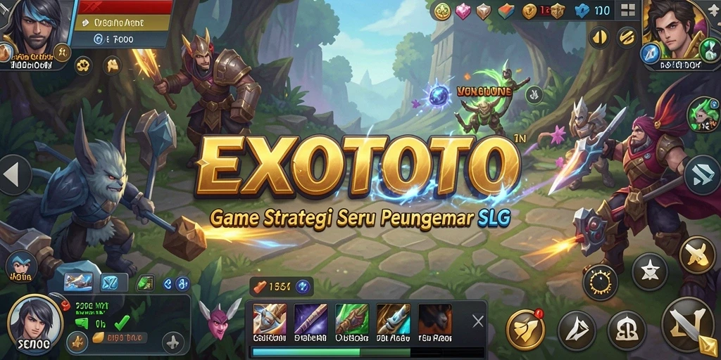 Tampilan exciting gameplay EXOTOTO dengan elemen strategi SLG.