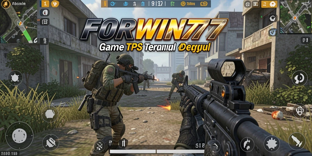 Tampilan gameplay mendebarkan dari FORWIN77 yang menampilkan aksi tembak-menembak intense.