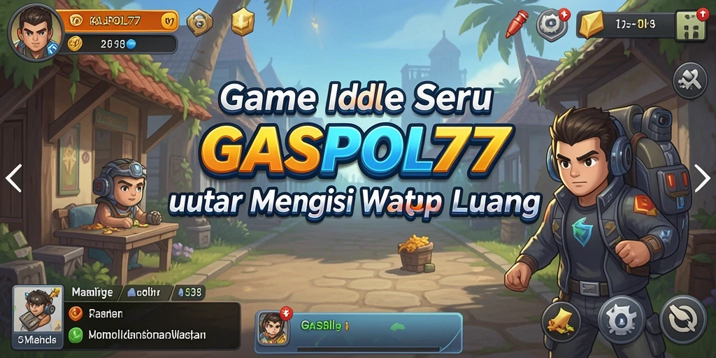 Screenshot utama menunjukkan gameplay seru GASPOL77 dengan elemen idle yang menarik.