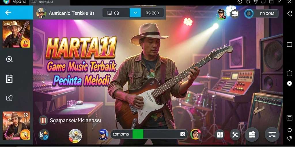 Screenshot HARTA11 menunjukkan pemain menikmati permainan musik yang interaktif.