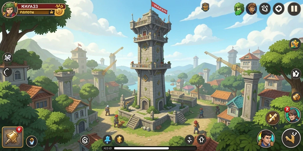 Tampilan gameplay KAYA33 yang menegangkan dalam pertempuran Tower Defense.