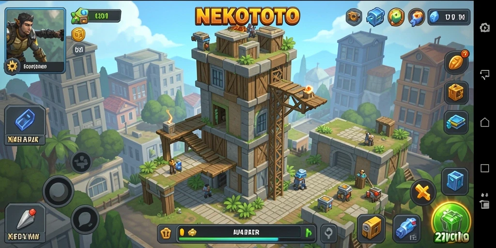 Gameplay seru NEKOTOTO dalam pertahanan menara yang mendebarkan.