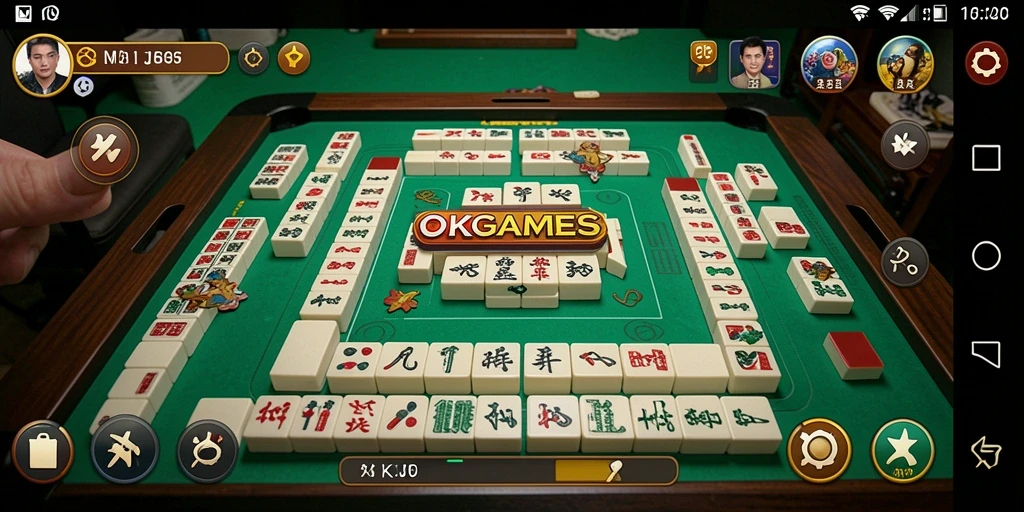 Tampilan gameplay Mahjong yang menarik dan seru di OKGAMES.