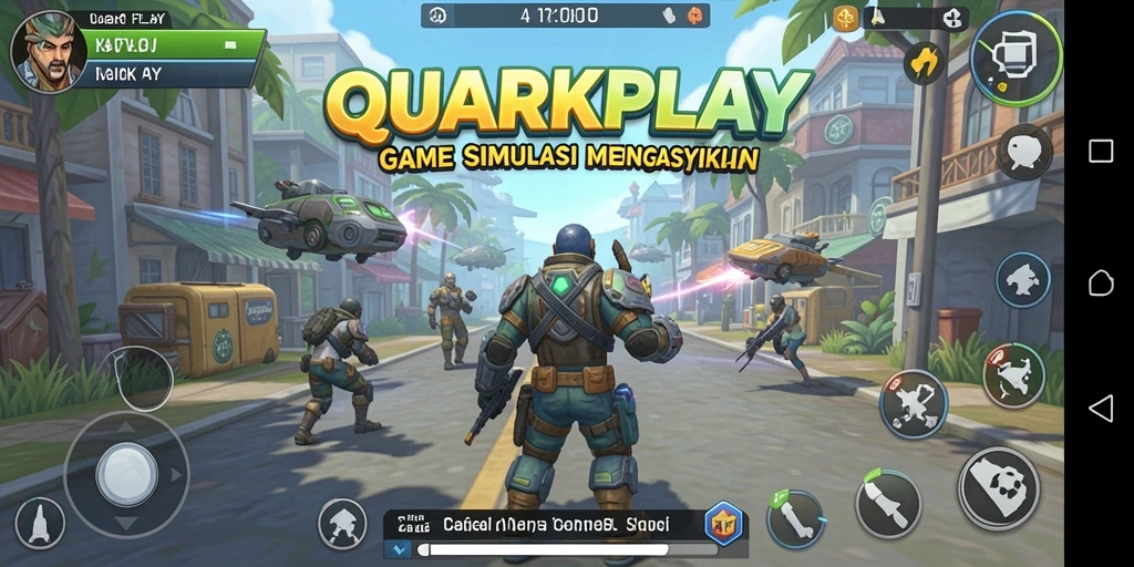 Tampilan gameplay yang menakjubkan dalam simulasi QUARKPLAY.