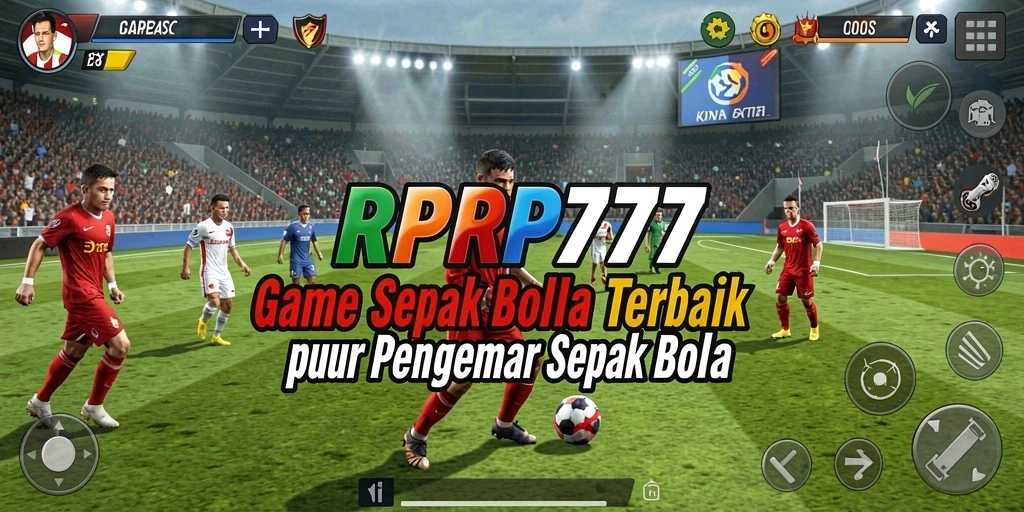 Tampilan gameplay seru dalam RPRP777 yang menghadirkan aksi lapangan sepak bola.