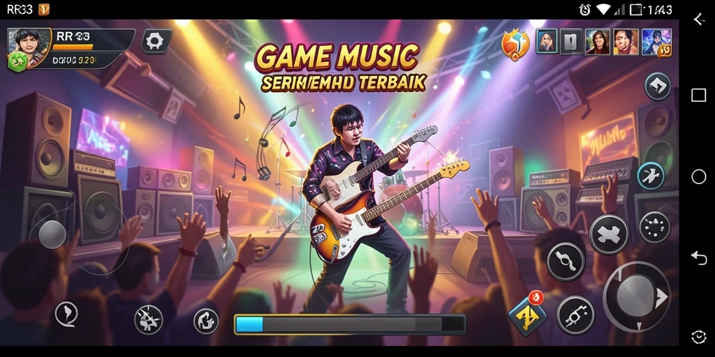 Tampilan gameplay dari RR33 yang menampilkan interaksi musik yang seru.