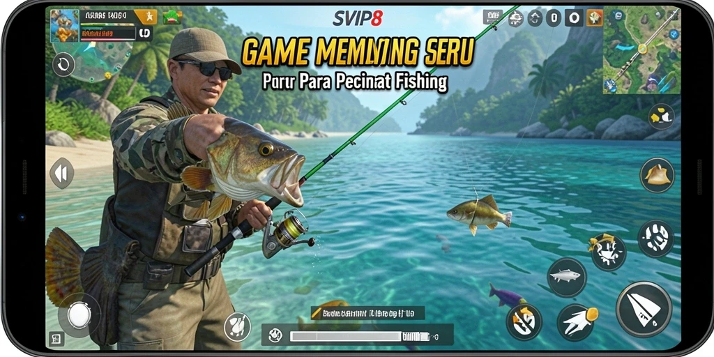 Tampilan gameplay memancing yang menarik dan seru di SVIP8.