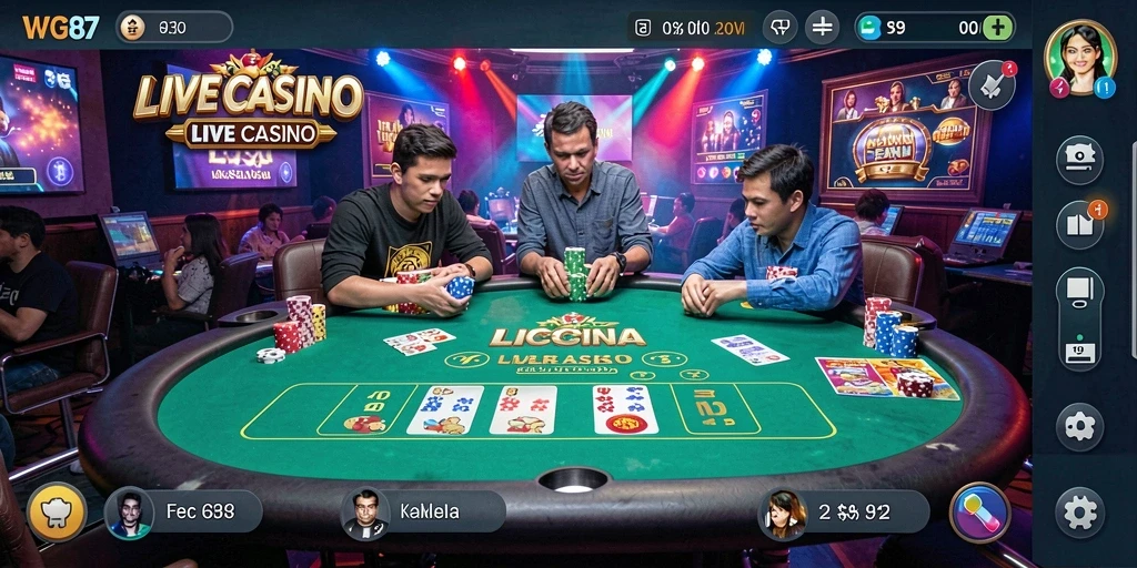 Tampilan gameplay Live Casino yang imersif dan interaktif di WG87.