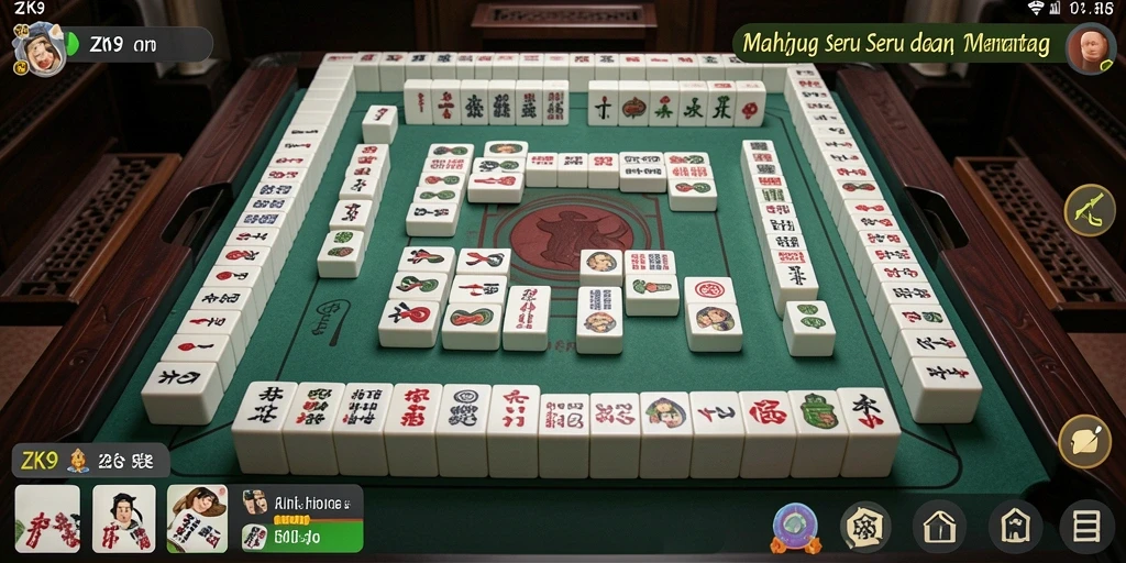 Tampilan gameplay ZK9 yang menarik dan penuh warna dalam permainan Mahjong.